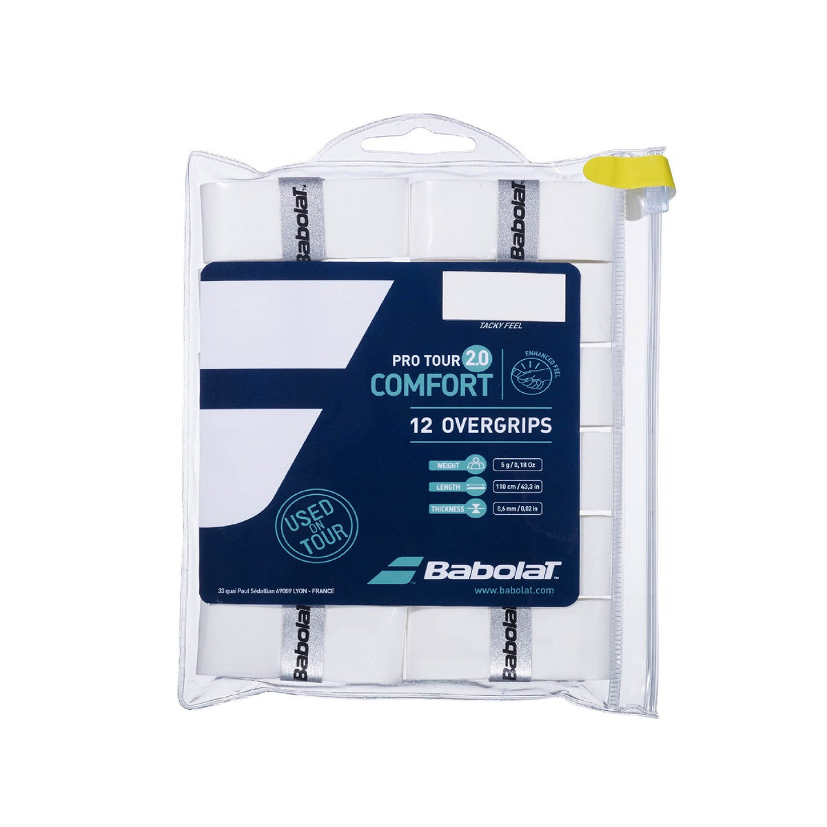 Babolat Tamburo Overgrips Pro Tacky X60 – 60 Impugnature Autoadesive Per Pala Da Paddle – Colore Bianco – Protezione E Durata - 3